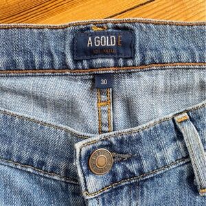 AGOLDE Woman’s Jeane Straight Leg Jeans Denim Vintage  Distressed Wash Size 30